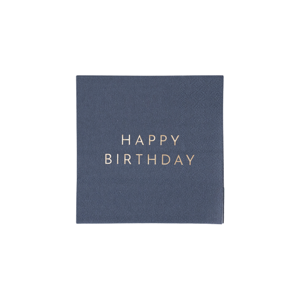Midnight Blue Signature Happy Birthday Cocktail Napkins, 20pk