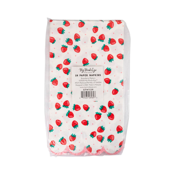 Strawberries Dinner Napkin, 24pk