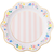 Elegant Floral and Stripe Dinner Plates, 8pk