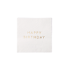White & Gold Signature Happy Birthday Dessert Napkins, 20pk