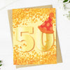 50th Party Hat Milestone Birthday greeting card