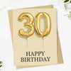 30th Balloons Milestone Happy Birthday greeting card
