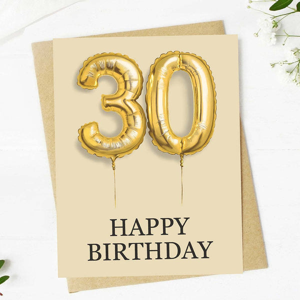 30th Balloons Milestone Happy Birthday greeting card