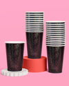 Black Shimmer Cups 12 oz, 50pk