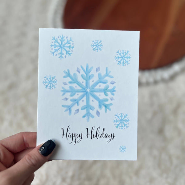 Happy Holidays Snowflake Greeting Card