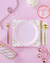 Round Pink Bows Dinner/Dessert Plate, 8pk