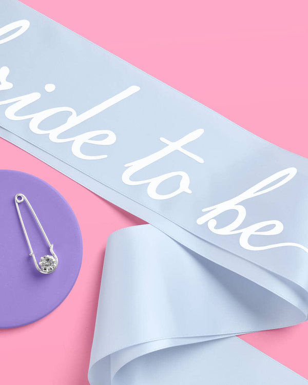 Something Blue Satin Sash