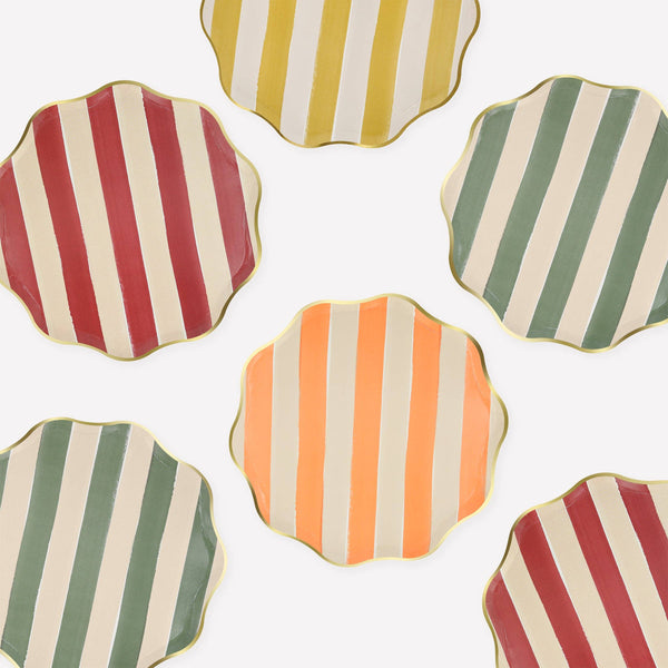 Fall Stripe Side Plates