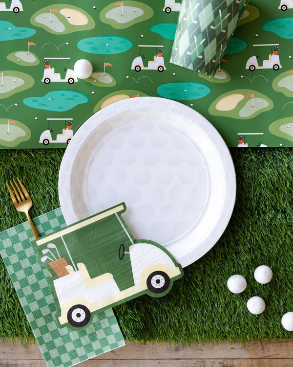 Golf Ball Dessert Plate, 8pk
