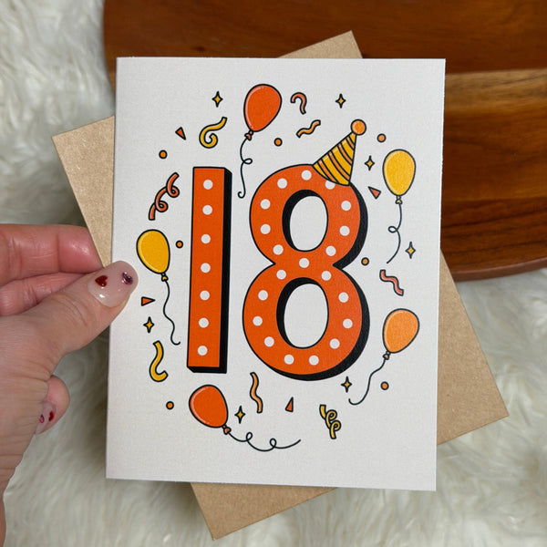 18th Party Decor Milestone Birthday Greeting Card