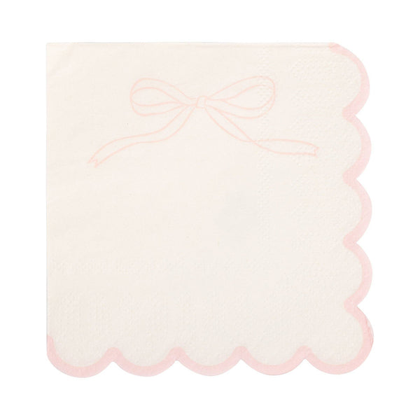 Pink Dainty Bows Cocktail Napkin, 24pk