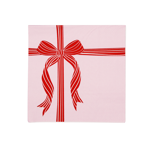 Red & Pink Present Dinner Napkins, 20pk