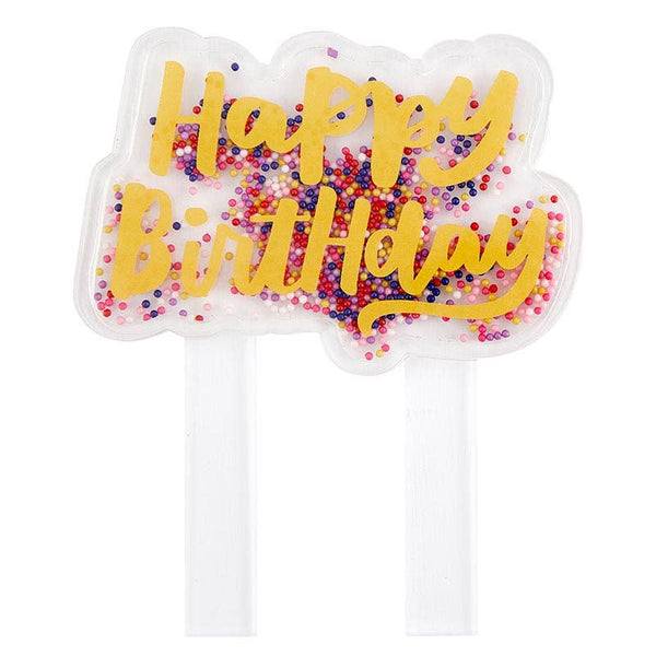 HBD Bead Filled Cake Topper