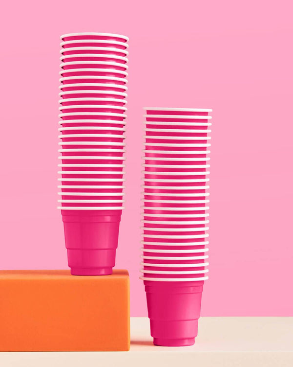 Hot Pink Plastic Shot Glasses, 50pk