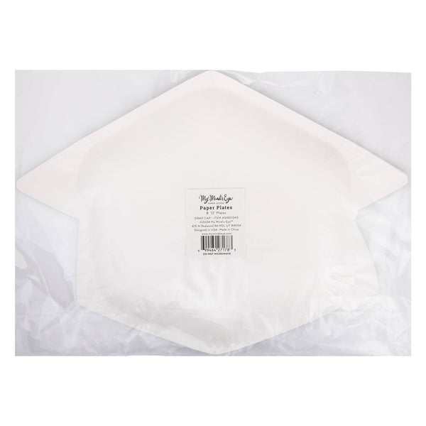 Graduation Cap Shaped Dinner Plates, 8pk