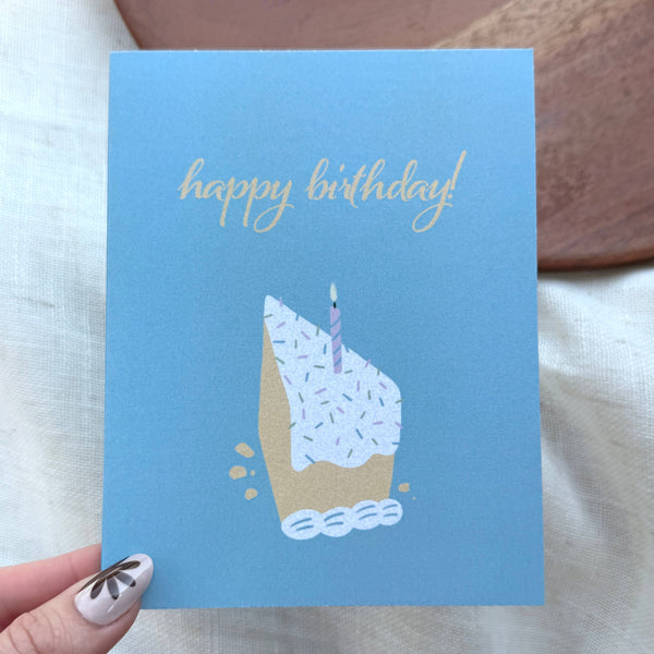 Happy Birthday Cake Slice Greeting Card