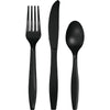 Black Assorted Plastic Cutlery, 24pk
