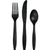 Black Assorted Plastic Cutlery, 24pk