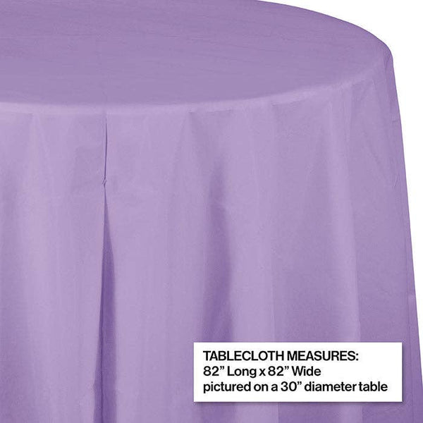 Luscious Lavender Round Plastic 82 inch Table Cover
