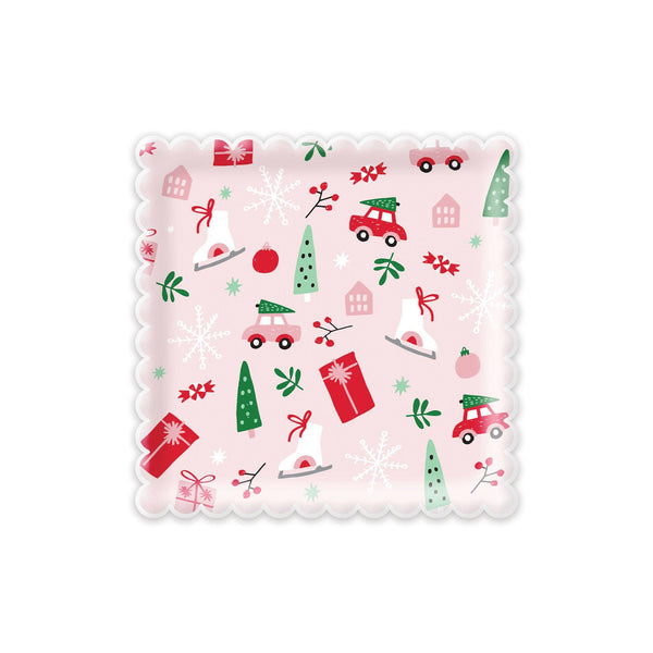 Merry Holiday Icons Dinner Plate- 8pk