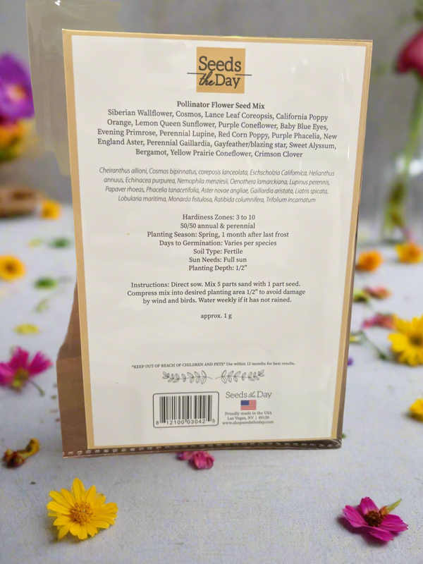 Greeting Card Happy Birthday Soil Mate- Pollinator Flower Seed Mix