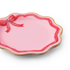 Elegant Pink Peppermint Bow Dinner Plates, 8pk