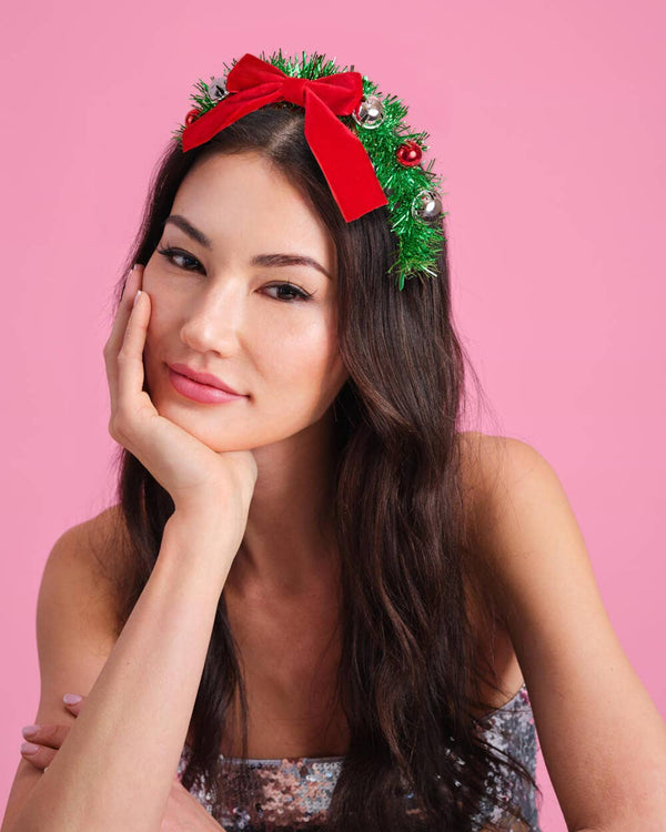 Oh Christmas fringe + bow headband