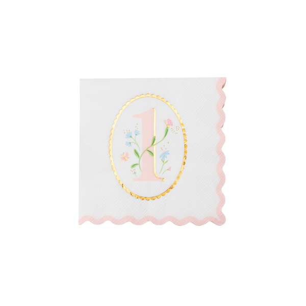 Pink 1st Birthday Cocktail Napkins, 20pk
