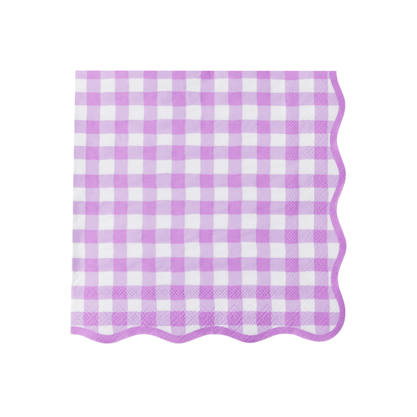 Elegant Le Lilac Gingham Dinner Napkins, 20pk