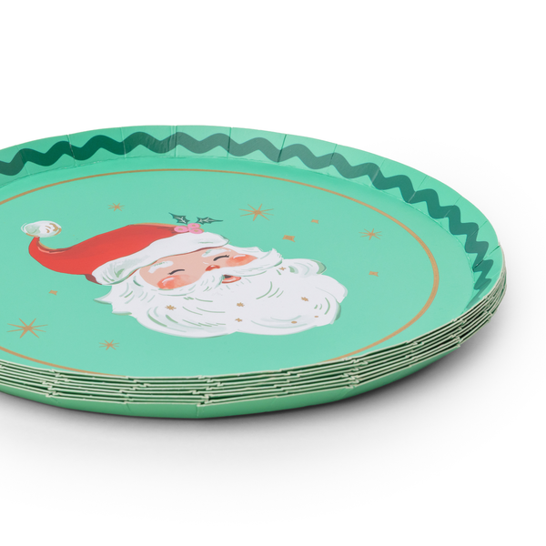 Red & Green Jolly Santa Dessert Plates, 8pk