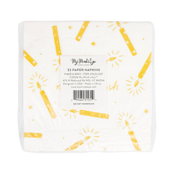 Make a Wish Candles Cocktail Napkin, 18pk
