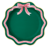Elegant Green Peppermint Bow Dinner Plates, 8pk