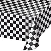 Black Check Plastic Tablecloth, 1pk
