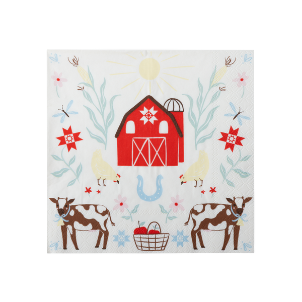 Countryside Farm Animals Large Napkins, 20pk