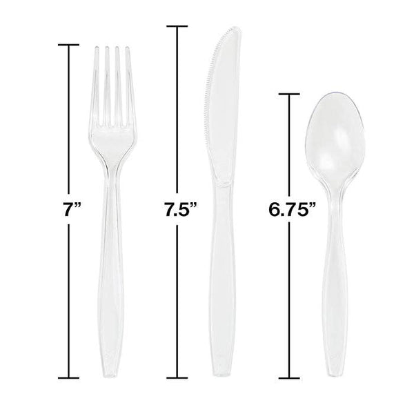 Clear Assorted Plastic Cutlery, 24pk