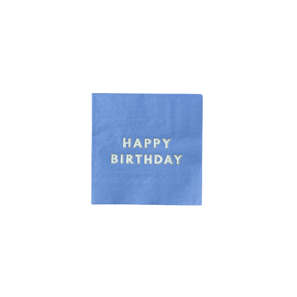 Palisades Blue Signature Happy Birthday Dessert Napkins, 20pk