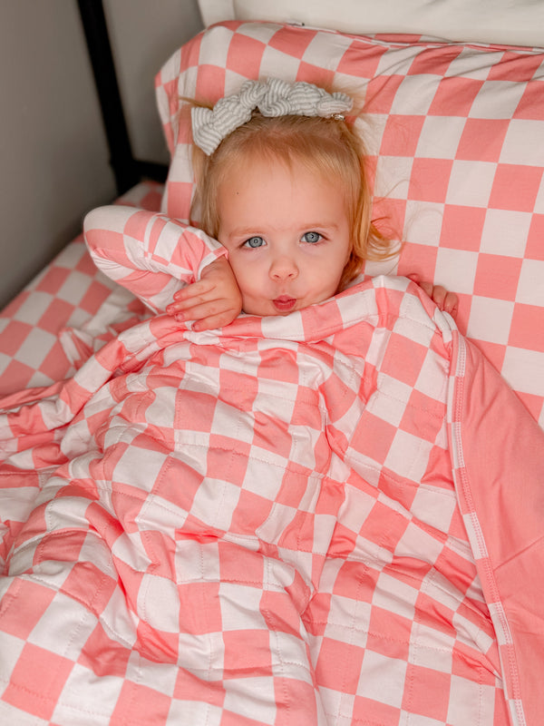 D&D Pink Check Pillow Case