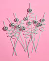 Reusable Disco Party Swirly Straws, 16pk