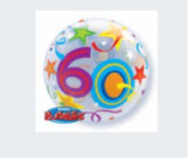 22” Birthday Milestone 60 Mylar balloon