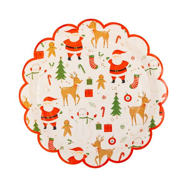 Santa Icons Dinner Plate- 8pk