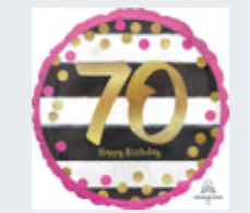 18” Birthday Milestone 70 Mylar balloon