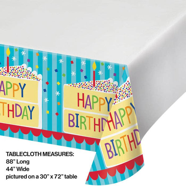 Cake Birthday Plastic Tablecloth, 1pk