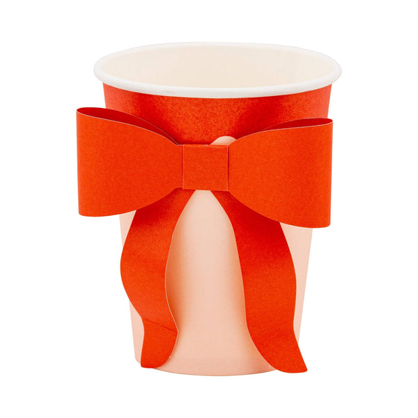 Red and Pink Cup with bow- 8pk