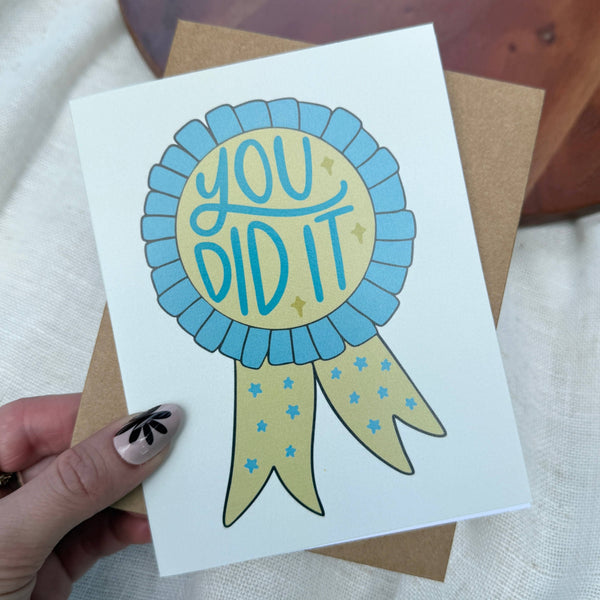 "You did it" Congratulations Ribbon Greeting Card