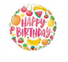 18” Happy Birthday Fruits Mylar Balloon