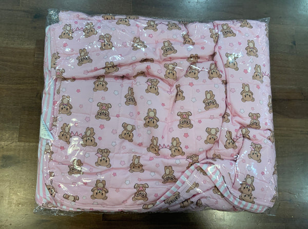 D&D Pink Bear Toddler Blanket