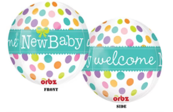 16” Welcome New Baby Orbz Balloon