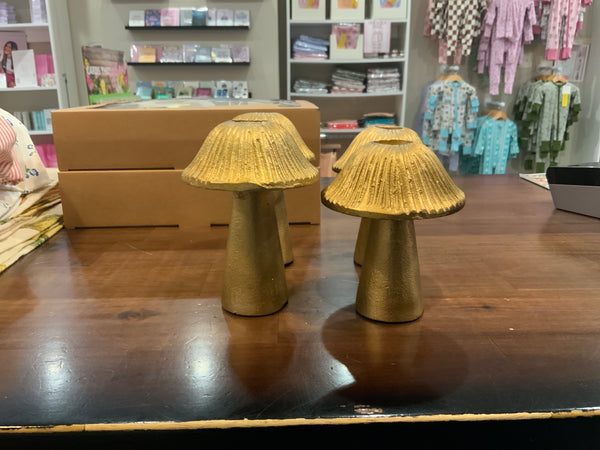 2S mushroom candle holder set of 2