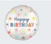 18” Happy Birthday Daisies Mylar Balloon