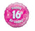 18” Happy 16th pink Mylar balloon